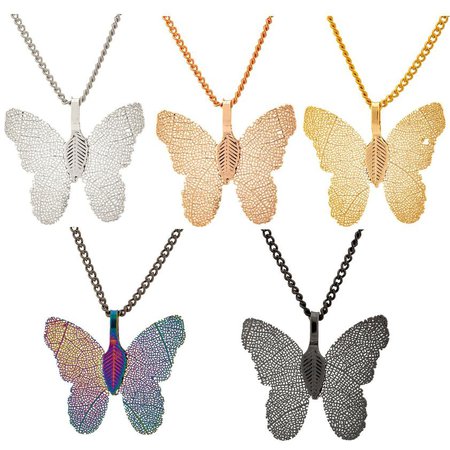 Lustrous Leaf Butterfly Necklace | The Breast Cancer Site