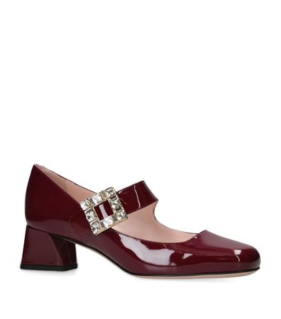 Womens Roger Vivier burgundy Patent Leather Tres Viv Mary Janes 45 | Harrods # {CountryCode}