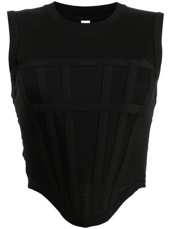 Shop Dion Lee ribbed corset tank top with Express Delivery - FARFETCH