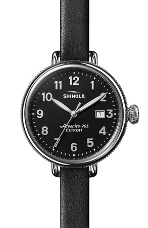 Shinola Birdy Reversible Double Wrap Leather Strap Watch, 38mm | Nordstrom