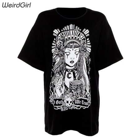 Weirdgirl women t shirts fashion casual ghost print elastic tees o neck half sleeve femme full length tops girl summer loose new-in T-Shirts from Women's Clothing on Aliexpress.com | Alibaba Group