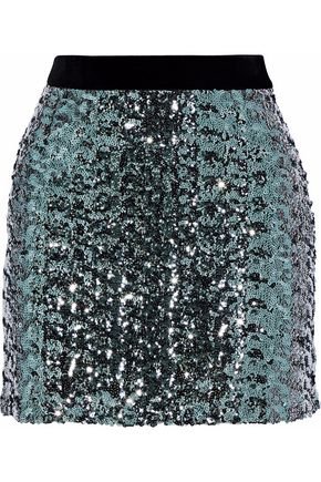 Modern velvet-trimmed sequined tulle mini skirt | MILLY | Sale up to 70% off | THE OUTNET