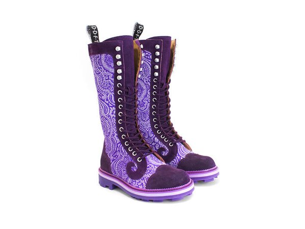 Zachary - Purple Paisley | Tall angel boot | Fluevog Shoes