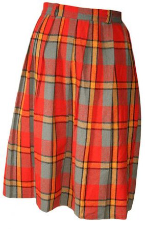 1950s Plaid Wool Skirt: Ballyhoovintage.com