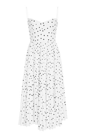 Pamela Polka-Dot Flocked Cotton Dress by Khaite | Moda Operandi