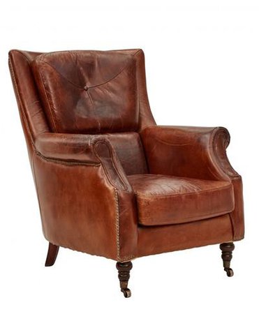 Vintage Leather Simpson Armchair | INTERIORS ONLINE