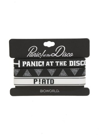 Panic! At The Disco Black And White Rubber Bracelet Set