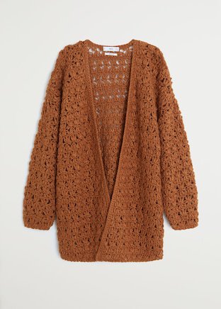 Crochet cardigan - Women | Mango USA brown