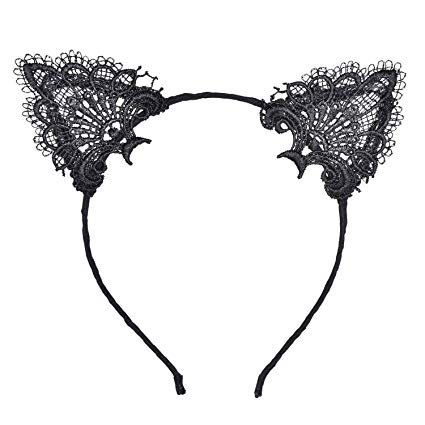Haarreif Katzenohren & Lace Masquerade Set, [ Süße, Sexy & Komfort ], Haarreifen mit Ohren | Haarbänder Katze | Masks Damen | Maskenspie Kopfband Kostüm Accessories für Frauen: Amazon.de: Spielzeug