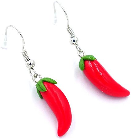 Amazon.com: Polymer clay handmade red chili peppers earrings: Jewelry