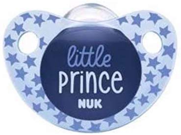 Amazon.com : NUK Baby Pacifier Little Prince 0-6 Months Silicone Boy Blue Newborn 9555-1 : Baby