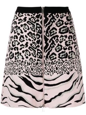 Stella Mccartney Animal Pattern Knitted Skirt 600016S2179 Black | Farfetch