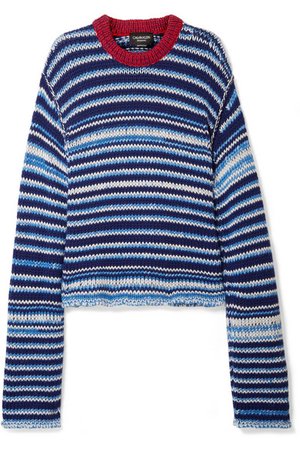 CALVIN KLEIN 205W39NYC | Oversized striped wool sweater | NET-A-PORTER.COM
