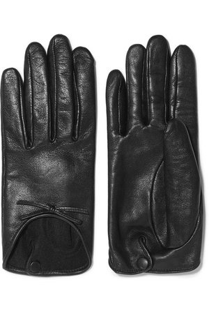 Agnelle | Josie bow-embellished leather gloves | NET-A-PORTER.COM