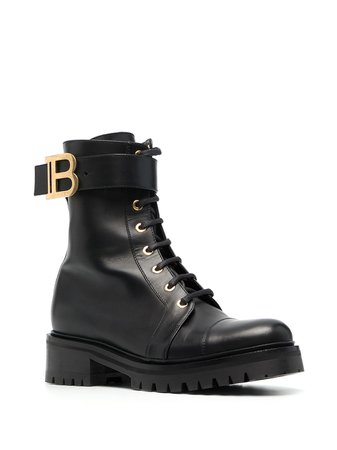 Balmain Ranger Leather Combat Boots - Farfetch