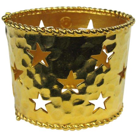 Celine Wide Cuff Bracelet Be a Star New, Never Worn 1990s For Sale at 1stDibs