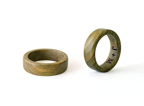 Amazon.com: Sandalwood Ring, wood ring, Wood Wedding Rings, Wood Rings Set, Wooden Wedding Bands, Personalized Ring, His and Her Rings: Handmade