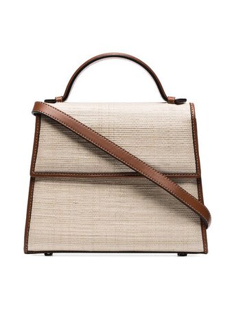 Hunting Season brown and neutral Top Handle Straw And Leather Bag $630 - Shop SS19 Online - Fast Delivery, Price