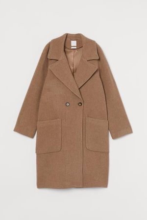 Wool-blend Coat - Dark beige melange | H&M