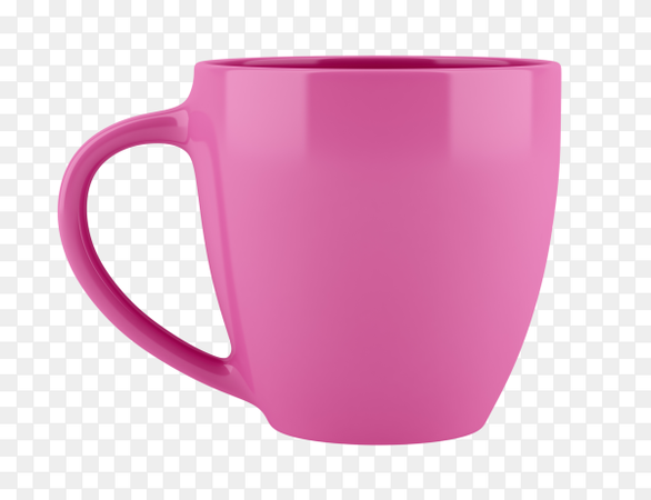 Pink mug on isolated on transparent background PNG - Similar PNG
