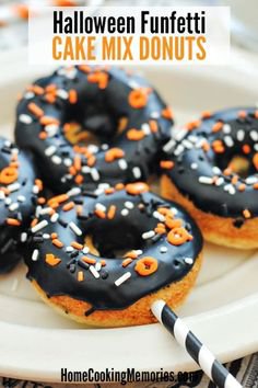 food, donuts, halloween, orange