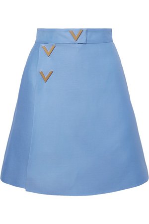 Valentino | Wool and silk-blend wrap-effect mini skirt | NET-A-PORTER.COM