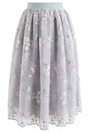 Rose Garden Bowknot Pleated Skirt in Blue - Retro, Indie and Unique Fashion