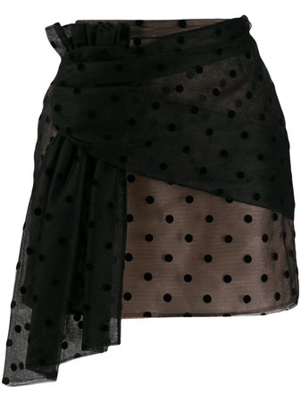 Nº21, polka-dot mesh mini skirt