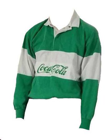green coca cola rugby polo shirt