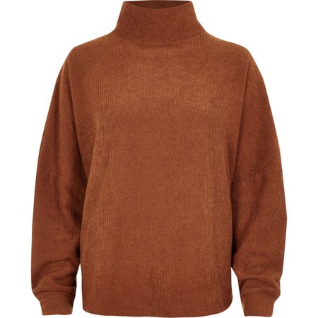 Dark orange high neck jumper - Hoodies / Sweatshirts - Tops - women