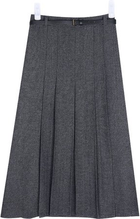 Popo Belt Set Pleated Skirt by AIN | Kooding