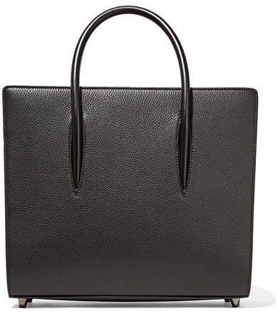 Paloma Medium Spiked Textured, Smooth And Patent-leather Tote - Black