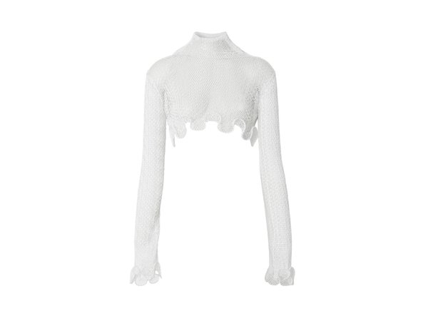 burberry Ruffled Fishnet Cropped Turtleneck Top - Google Search
