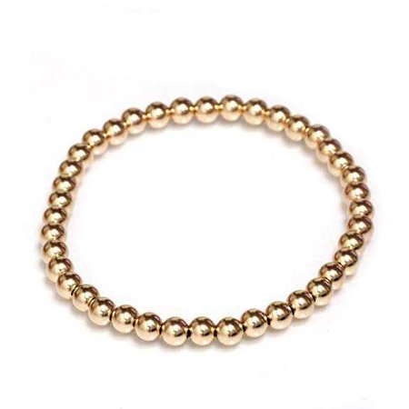 Amazon.com: Beaded Stretch Bracelet Gold Filled Yellow, White and Rose (rose-gold-filled): Jewelry
