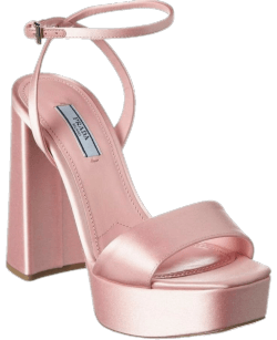 pink prada block heel