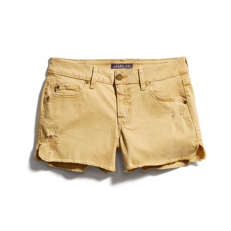 distressed khaki style shorts