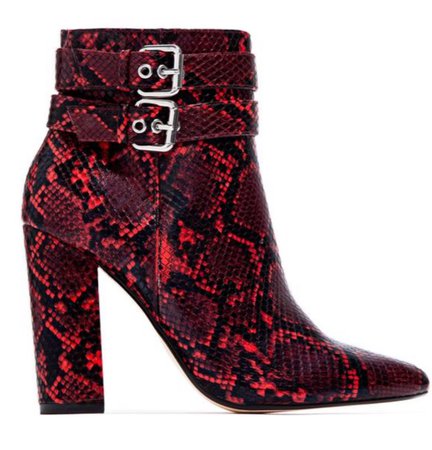 MissLola Red Snake Boots