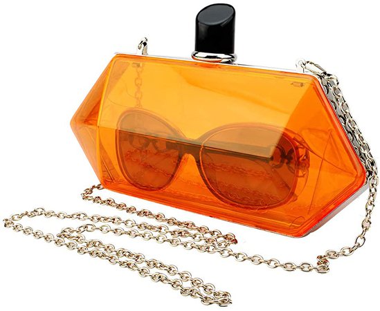LETODE Acrylic Fashionable Transparent Evening Clutches Shoulder Bags Handbag for Women Ladies Gift Ideal (orange): Handbags: Amazon.com