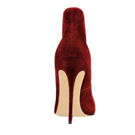 Burgundy Heels Suede Stiletto Heel Pumps for Office Ladies for Formal event, Date, Anniversary | FSJ