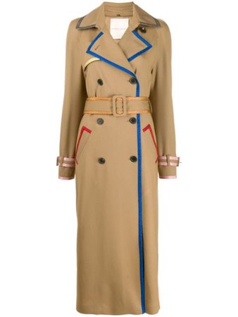 ShopMarco De Vincenzo contrast-threading trench-coat with Express Delivery - Farfetch