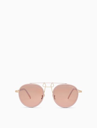 clip bridge round sunglasses | Calvin Klein