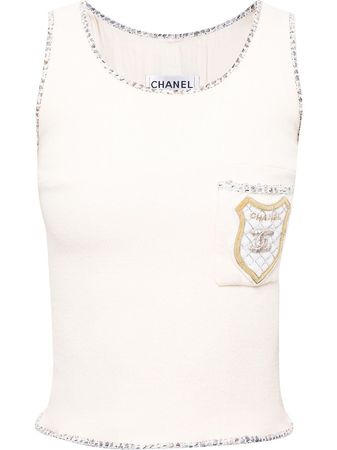 Chanel Pre-Owned 2005 Coat Of Arms Patch Tank - Farfetch