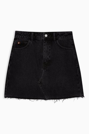 Washed Black High Waisted Denim Skirt | Topshop