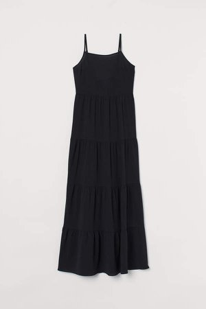Creped Maxi Dress - Black