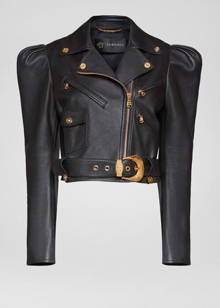 Versace Sculptural Nappa Leather Jacket for Women | Online Store EU