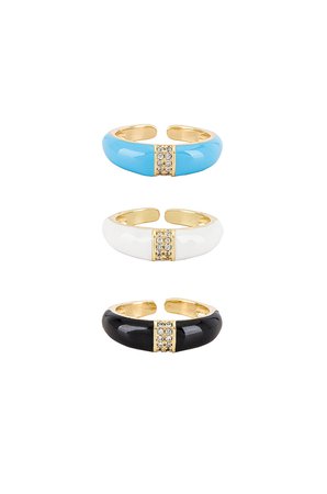 8 Other Reasons Jodie Ring Set in White, Black & Blue | REVOLVE