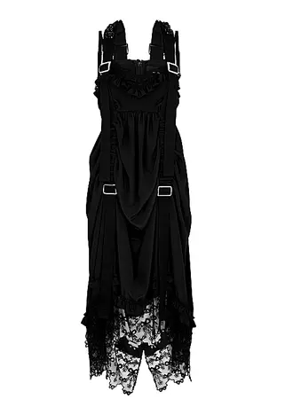 SIMONE ROCHA Lace-trimmed ruffled satin dress - Harvey Nichols