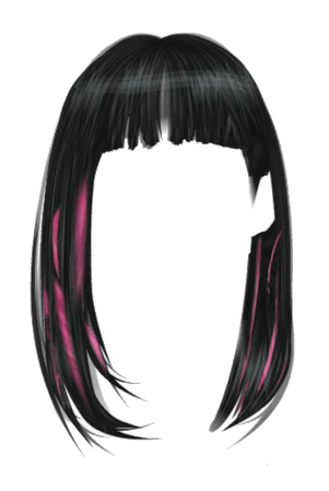 @lollialand- black hair pink streaks