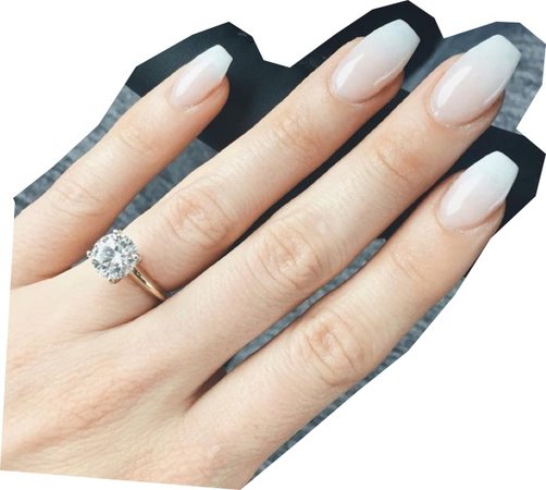 short coffin acrylic nails white ombré