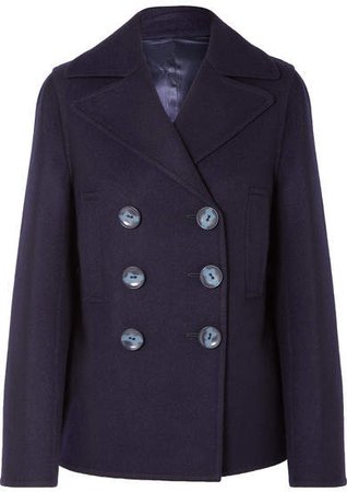 Hector Double-breasted Wool-blend Felt Coat - Navy